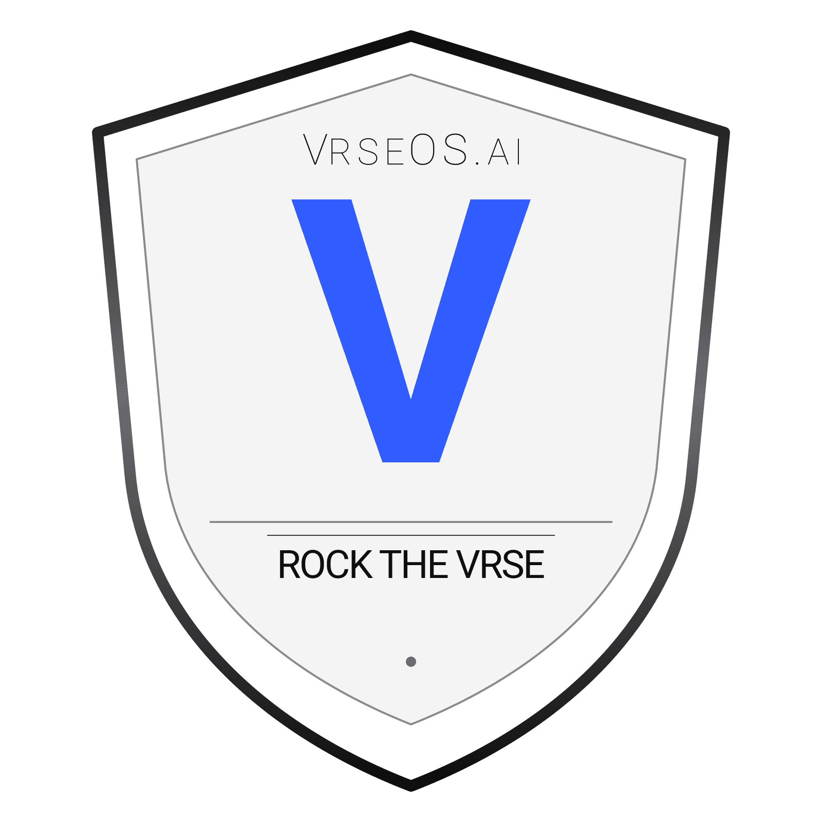 White Rock the Vrse shield with cobalt V